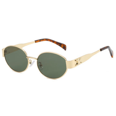 Retro Oval Polarized Sunglasses – Bold Metal Frame Street Style for Women